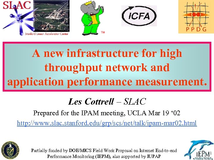 A new infrastructure for high throughput network and application performance measurement. Les Cottrell –