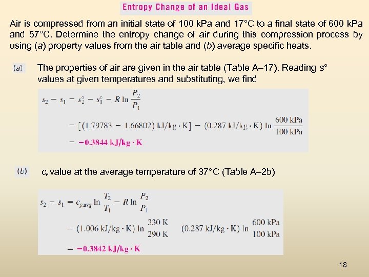 Air is compressed from an initial state of 100 k. Pa and 17°C to