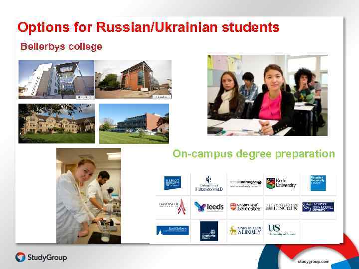 Options for Russian/Ukrainian students Bellerbys college On-campus degree preparation 