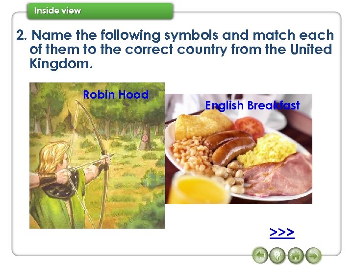 2. Name the following symbols and match each of them to the correct country