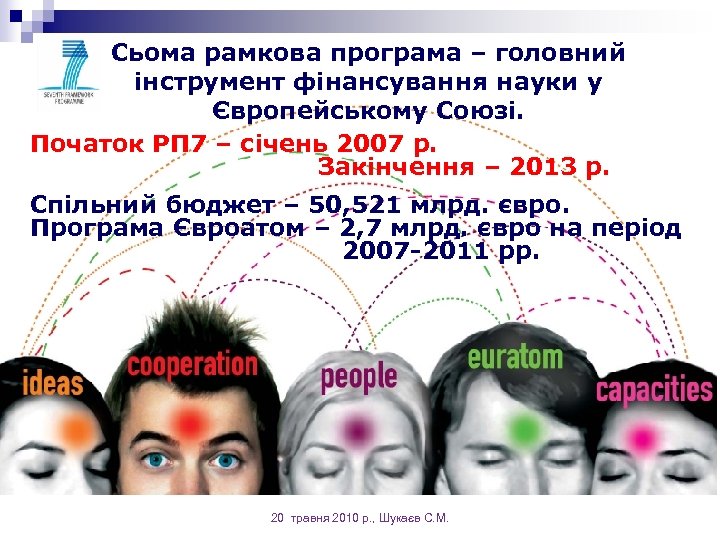 Сьома рамкова програма – головний інструмент фінансування науки у Європейському Союзі. Початок РП 7