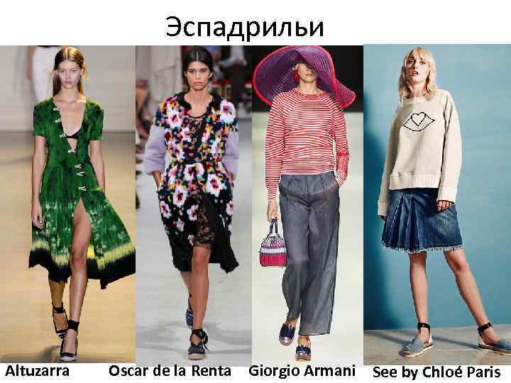 Эспадрильи Altuzarra Oscar de la Renta Giorgio Armani See by Chloé Paris 