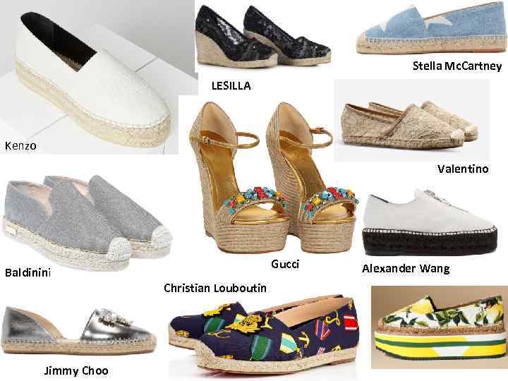 Stella Mc. Cartney LESILLA Kenzo Valentino Gucci Baldinini Christian Louboutin Jimmy Choo Alexander Wang