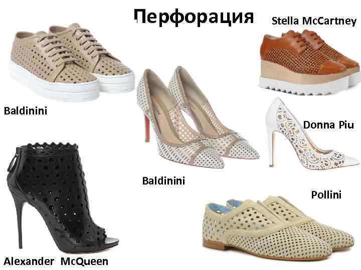 Перфорация Baldinini Donna Piu Baldinini Аlexander Mc. Queen Stella Mc. Cartney Pollini 