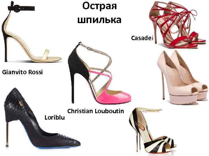 Острая шпилька Casadei Gianvito Rossi Loriblu Christian Louboutin 