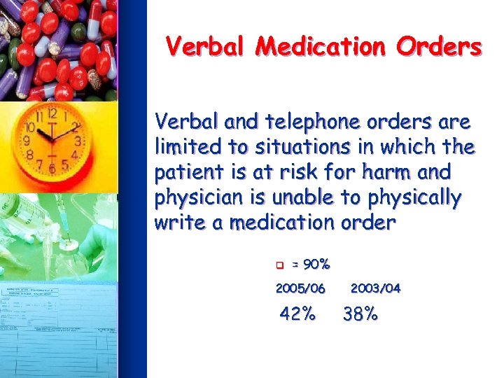 Verbal Medication Orders Verbal and telephone orders are limited to situations in which the