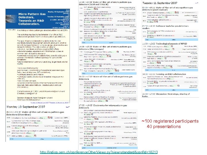 ~100 registered participants 40 presentations http: //indico. cern. ch/conference. Other. Views. py? view=standard&conf. Id=16213