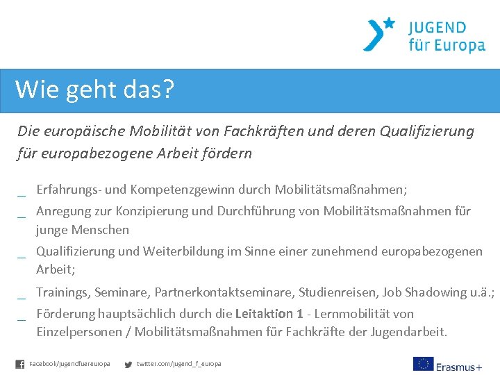 Wie geht das? Die europäische Mobilität von Fachkräften und deren Qualifizierung für europabezogene Arbeit