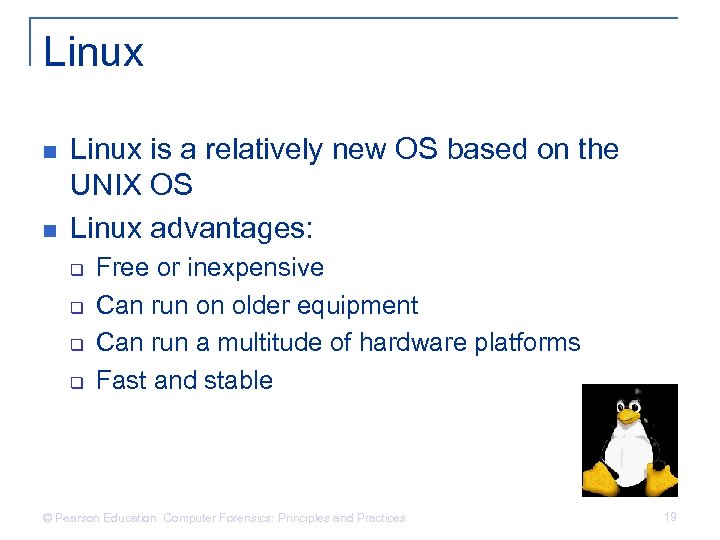 Linux n n Linux is a relatively new OS based on the UNIX OS