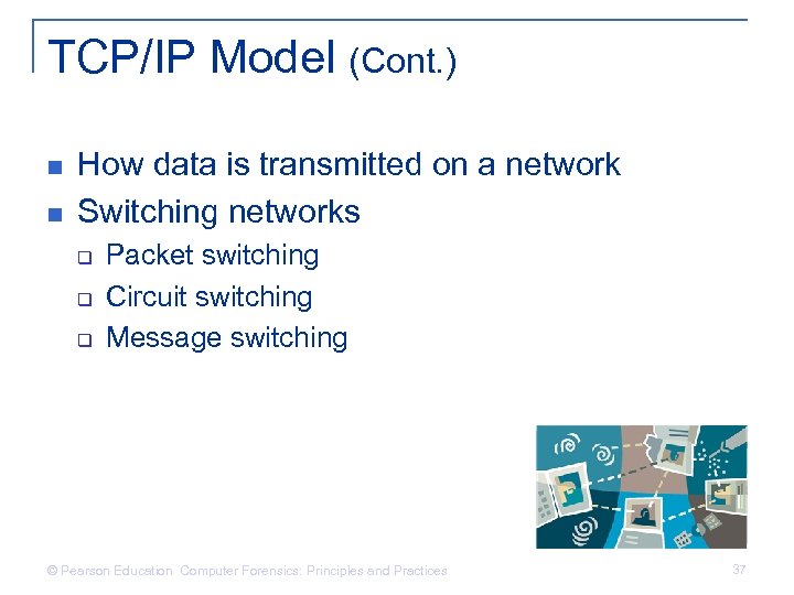TCP/IP Model (Cont. ) n n How data is transmitted on a network Switching
