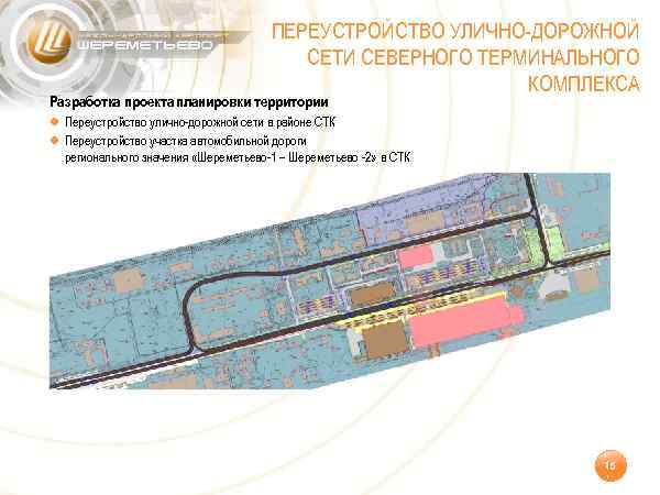 ПЕРЕУСТРОЙСТВО УЛИЧНО-ДОРОЖНОЙ СЕТИ СЕВЕРНОГО ТЕРМИНАЛЬНОГО КОМПЛЕКСА Разработка проекта планировки территории ● Переустройство улично-дорожной сети