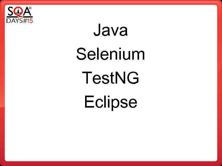 Java Selenium Test. NG Eclipse 
