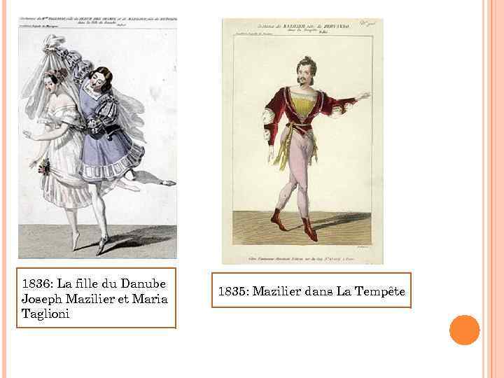 1836: La fille du Danube Joseph Mazilier et Maria Taglioni 1835: Mazilier dans La