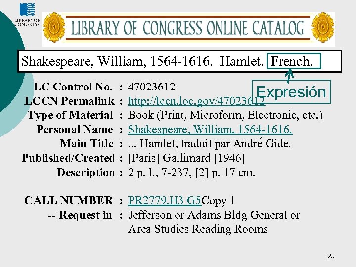 Shakespeare, William, 1564 -1616. Hamlet. French. LC Control No. LCCN Permalink Type of Material