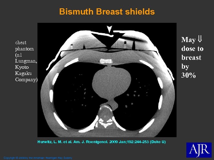 Bismuth Breast shields chest phantom (n 1 Lungman, Kyoto Kagaku Company) Hurwitz, L. M.