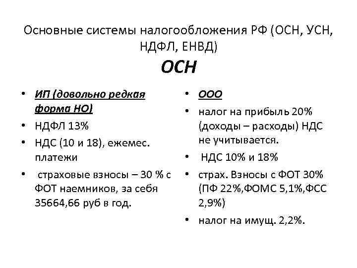 Общая схема налогообложения