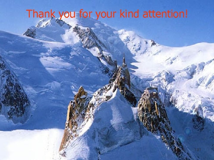 Thank you for your kind attention! 131 