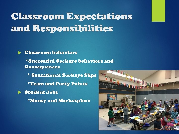 Classroom Expectations and Responsibilities Classroom behaviors *Successful Sockeye behaviors and Consequences * Sensational Sockeye