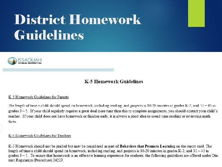 District Homework Guidelines 