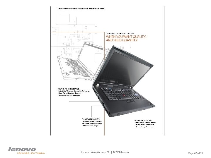 Lenovo University, June 08 | © 2008 Lenovo Page 47 of 19 