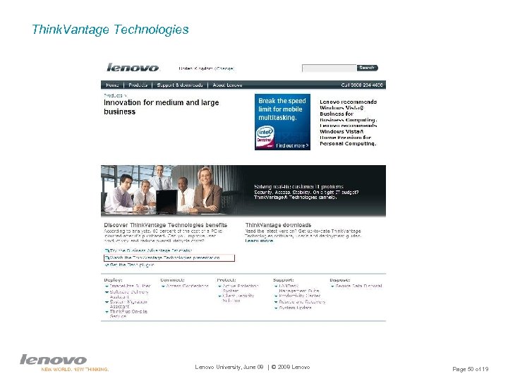 Think. Vantage Technologies Lenovo University, June 08 | © 2008 Lenovo Page 50 of