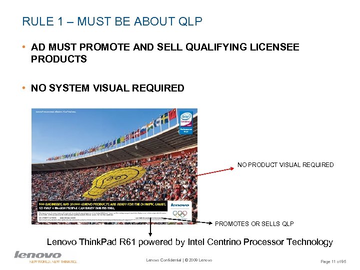 RULE 1 – MUST BE ABOUT QLP • AD MUST PROMOTE AND SELL QUALIFYING
