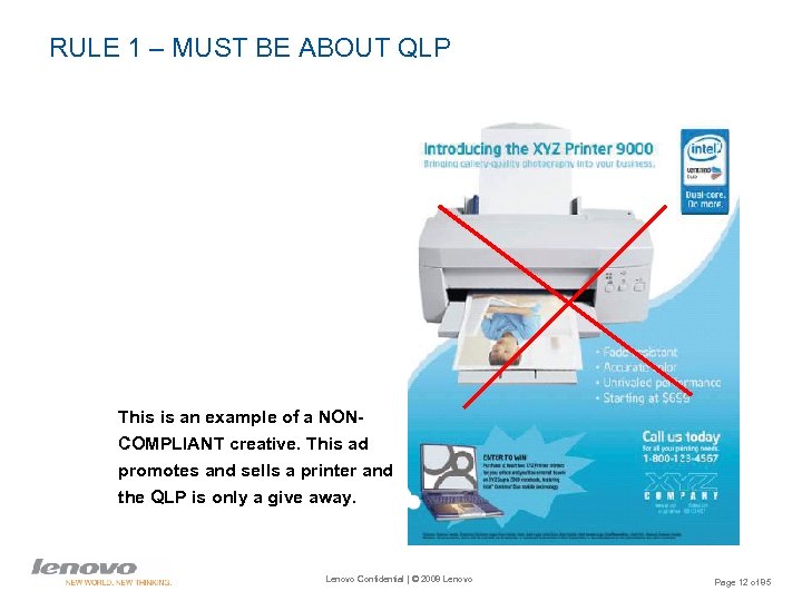 RULE 1 – MUST BE ABOUT QLP This is an example of a NONCOMPLIANT