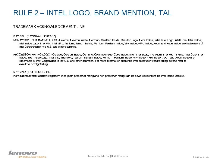 RULE 2 – INTEL LOGO, BRAND MENTION, TAL TRADEMARK ACKNOWLEDGEMENT LINE OPTION 1 (CATCH-ALL
