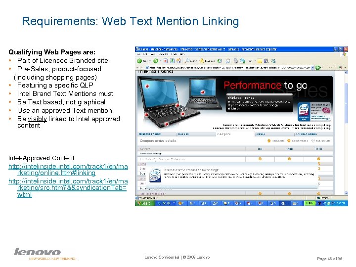 Requirements: Web Text Mention Linking Qualifying Web Pages are: • Part of Licensee Branded