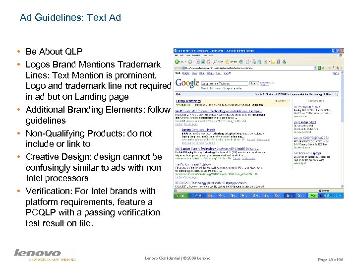Ad Guidelines: Text Ad • Be About QLP • Logos Brand Mentions Trademark Lines: