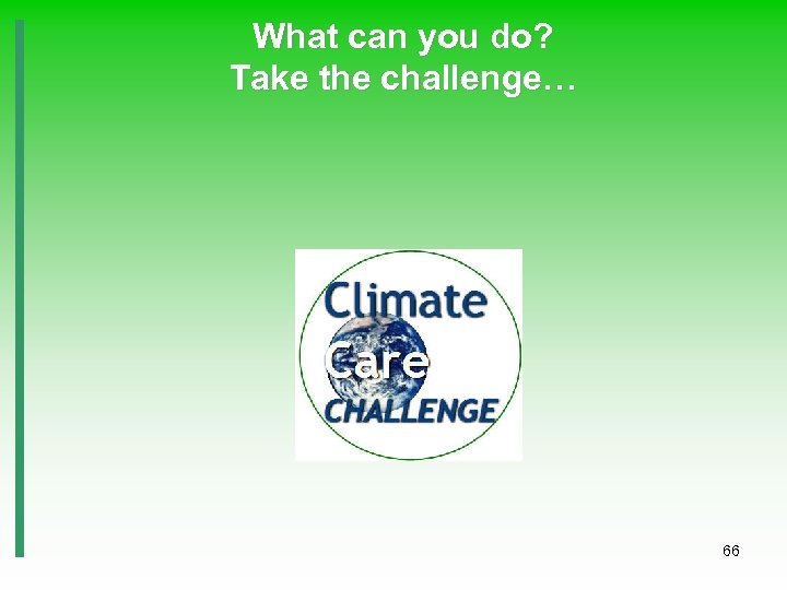 What can you do? Take the challenge… 66 