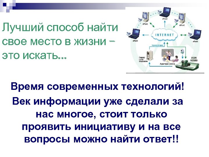 Лучший способ найти свое место в жизни – это искать… Время современных технологий! Век