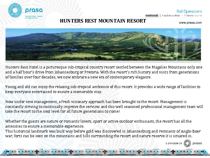 HUNTERS REST MOUNTAIN RESORT Hunters Rest Hotel is a picturesque sub-tropical country resort nestled