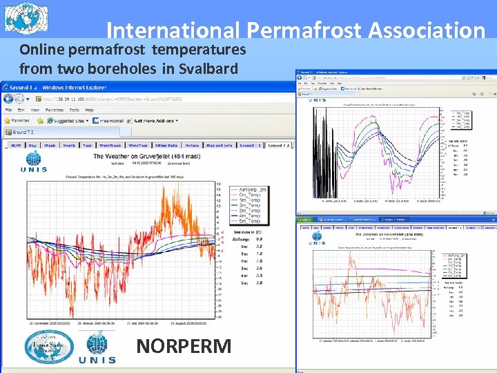 International Permafrost Association Online permafrost temperatures from two boreholes in Svalbard NORPERM ipa-permafrost. org