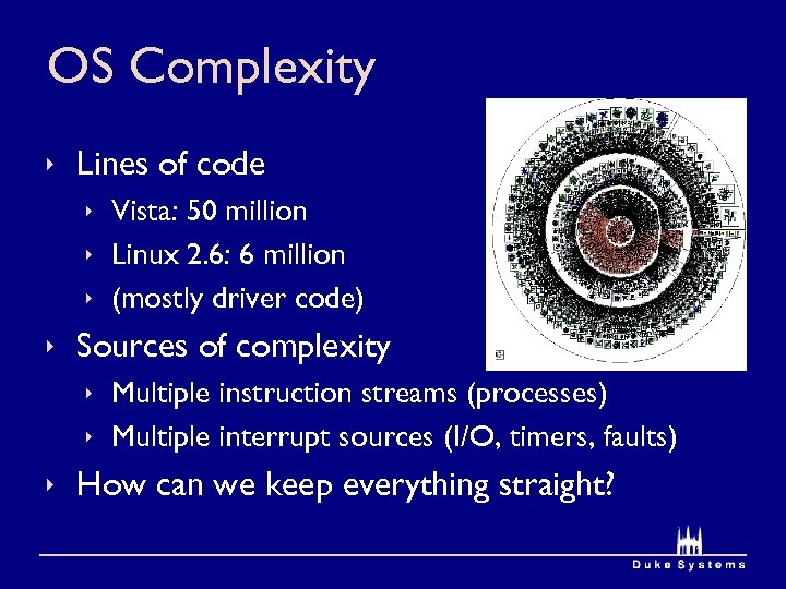 OS Complexity ê Lines of code ê Vista: 50 million ê Linux 2. 6: