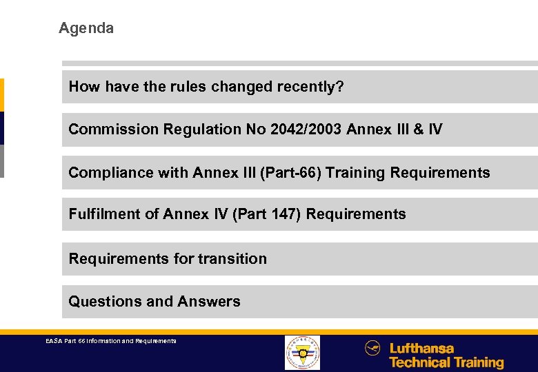 Agenda How have the rules changed recently? Commission Regulation No 2042/2003 Annex III &