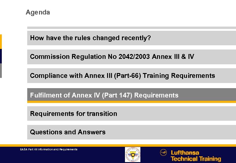 Agenda How have the rules changed recently? Commission Regulation No 2042/2003 Annex III &