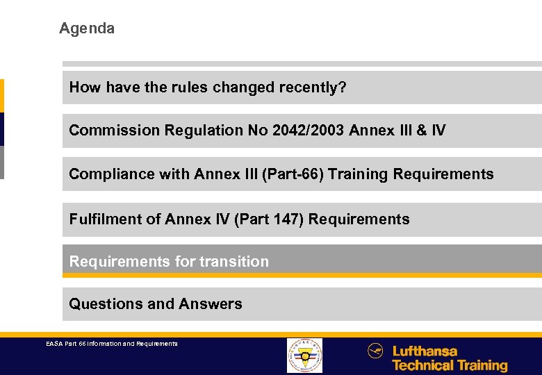 Agenda How have the rules changed recently? Commission Regulation No 2042/2003 Annex III &