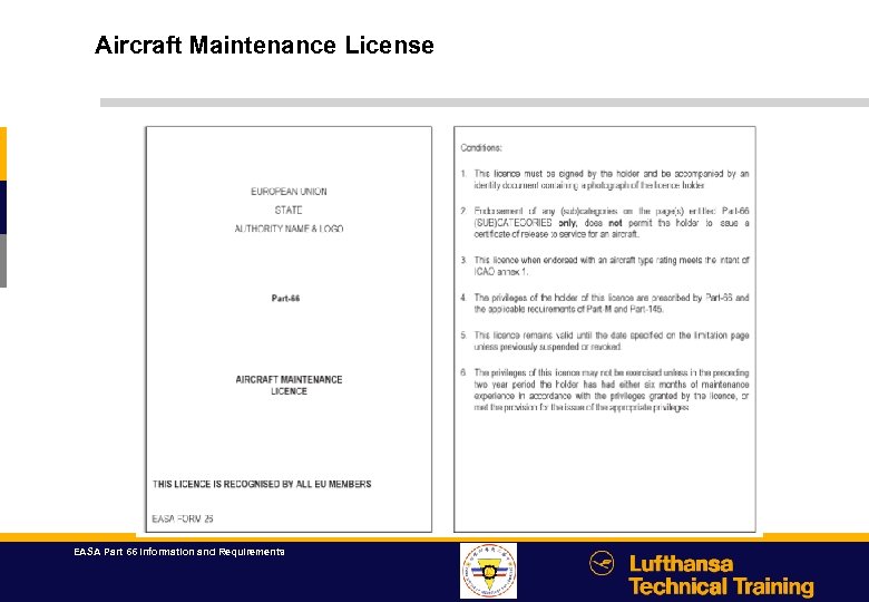 EASA Part 66 Information And Requirements Agenda