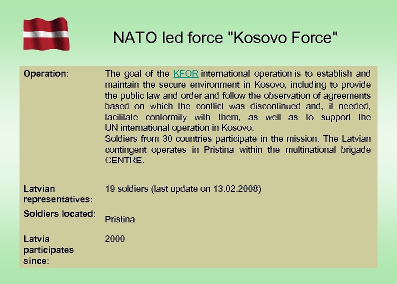 NATO led force 