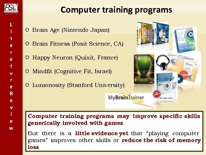 Computer training programs L i t e r a t u r e R