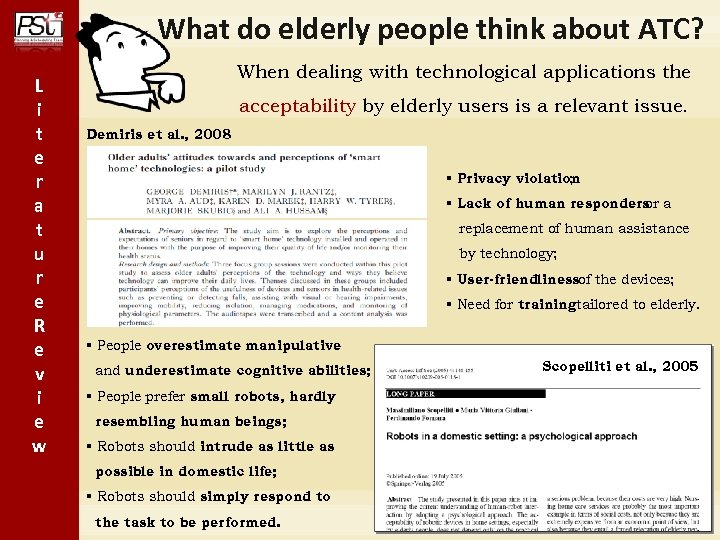 What do elderly people think about ATC? L i t e r a t