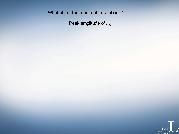 What about the recurrent oscillations? Peak amplitude of Itot 