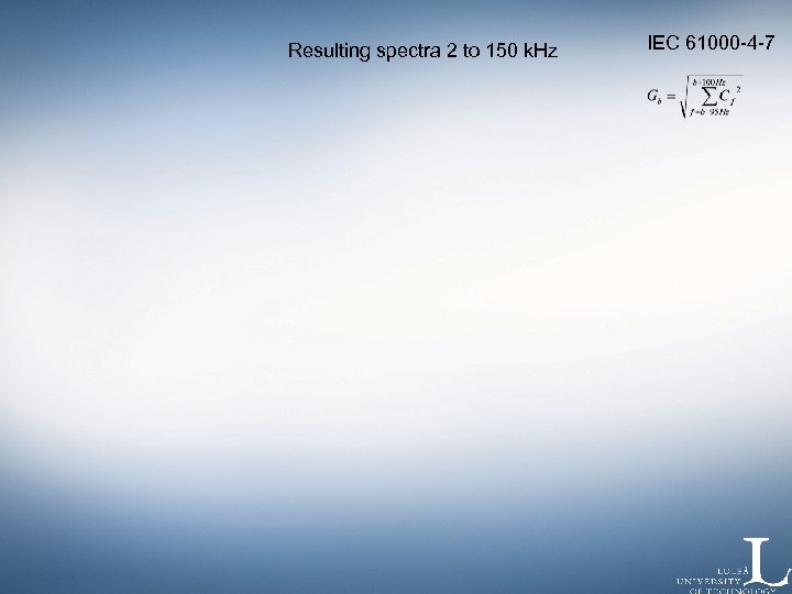 Resulting spectra 2 to 150 k. Hz IEC 61000 -4 -7 