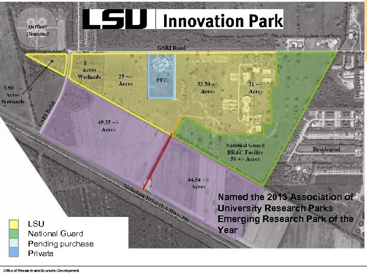 LSU National Guard Pending purchase Private Office of Research and Economic Development Named the