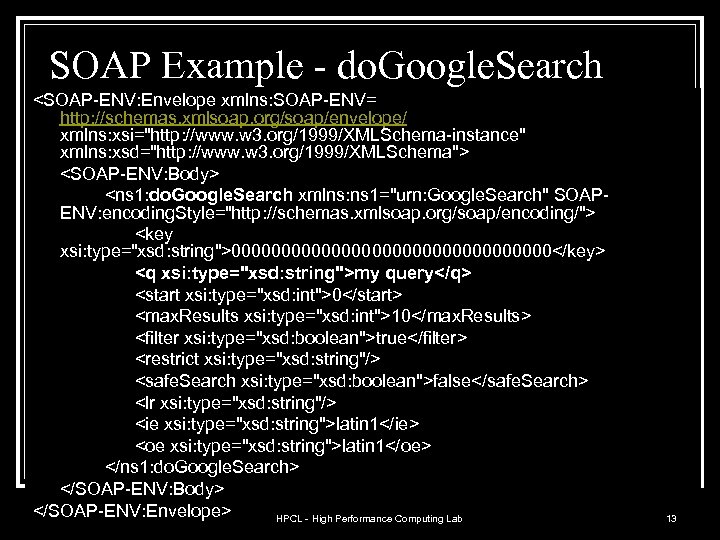 SOAP Example - do. Google. Search <SOAP-ENV: Envelope xmlns: SOAP-ENV= http: //schemas. xmlsoap. org/soap/envelope/