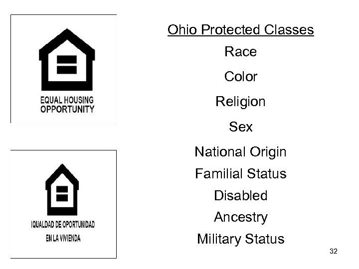 Ohio Protected Classes Race Color Religion Sex National Origin Familial Status Disabled Ancestry Military