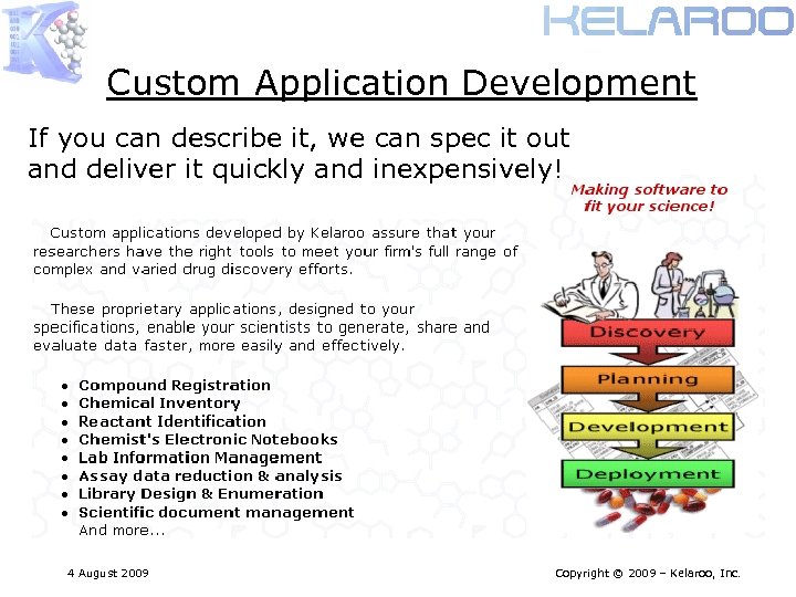 Custom Application Development If you can describe it, we can spec it out and