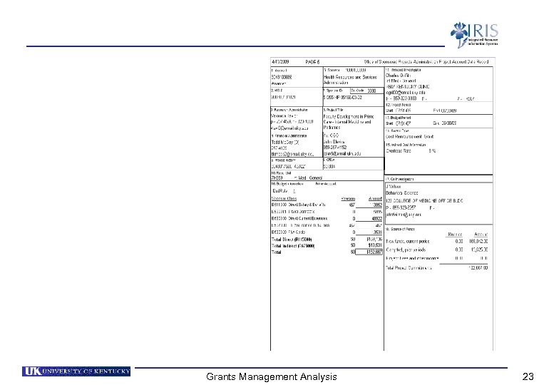 Grants Management Analysis 23 