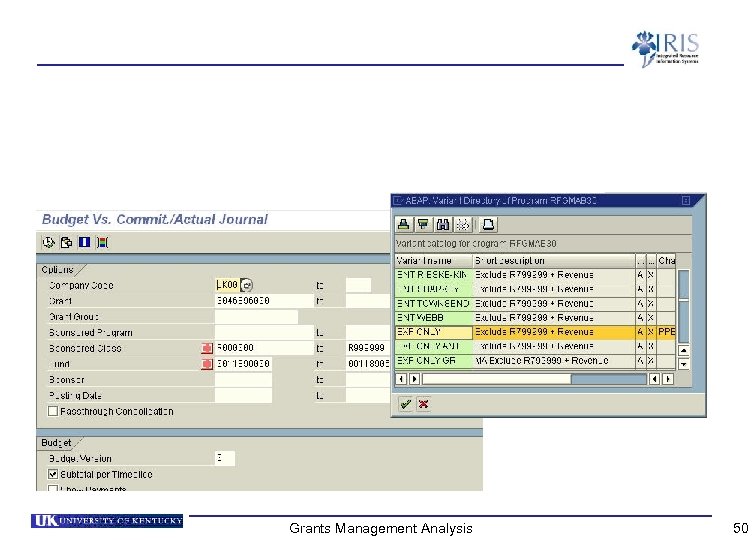 Grants Management Analysis 50 